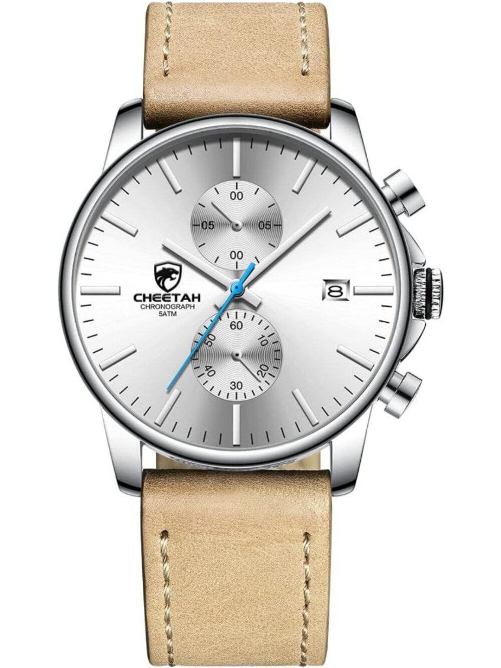 Sleek Minimalist Men's Quartz Watch - Waterproof Stainless Steel Chronograph